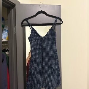 Brandy Melville Navy Polka Dot Dress